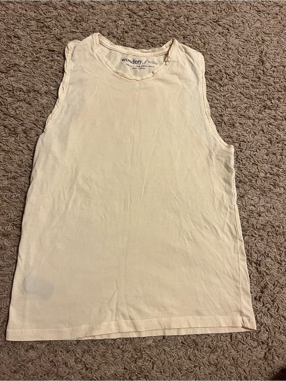 Wonderly Sleeveless Cream 100% Organic Top